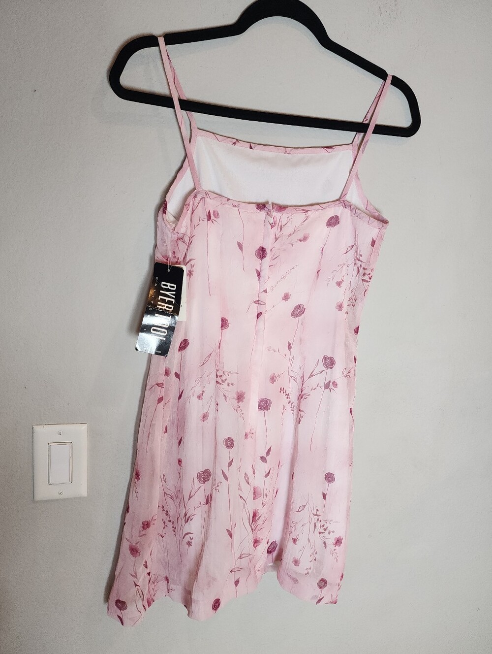 NWT Vtg 90s Y2K Byer Too! California Mini Dress Pink Purple Floral Size 7 - Picture 12 of 15